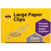 MARBIG PAPER CLIP LARGE 33MM BOX 100