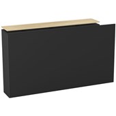 KNIGHT CUBIT RECEPTION COUNTER RETURN BLACK BASE  ATLANTIC OAK TOP