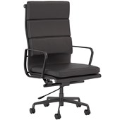 KNIGHT VOGUE HIGHBACK EXECUTIVE CHAIR BLACK LEATHER KD